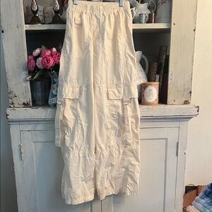 Wild Fable Cargo Utility Pants NWT XXS Cream Target Trendy